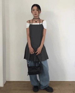 Pin Pleated Mini Dress