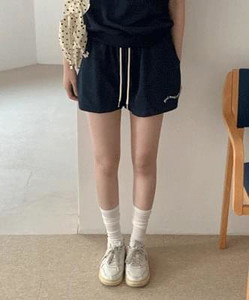 Etienne Cotton Embroidered Banding Half Pants