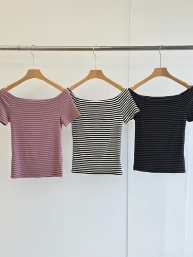 Striped Malang Off-Shoulder T-Shirt
