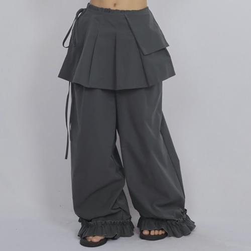 Two-Piece Frill Skirt Pants PA015