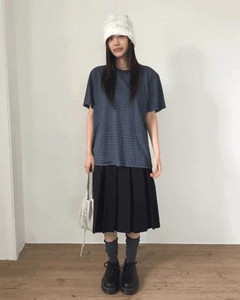 Gemma School Pleated Skirt *Black S, Charcoal M size available for same-day shipping
