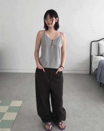 Rose Button Camisole *Brown Same Day Shipping Available
