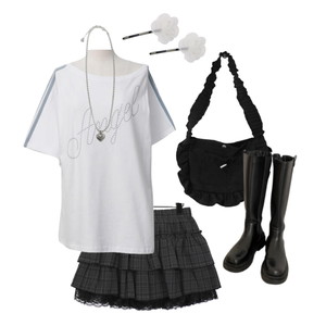 ShoulderBags,skirt,ShortSleeve 코디