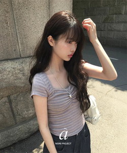듀런 에이모어 스퀘어넥 셔링 반팔 티셔츠 (4color)