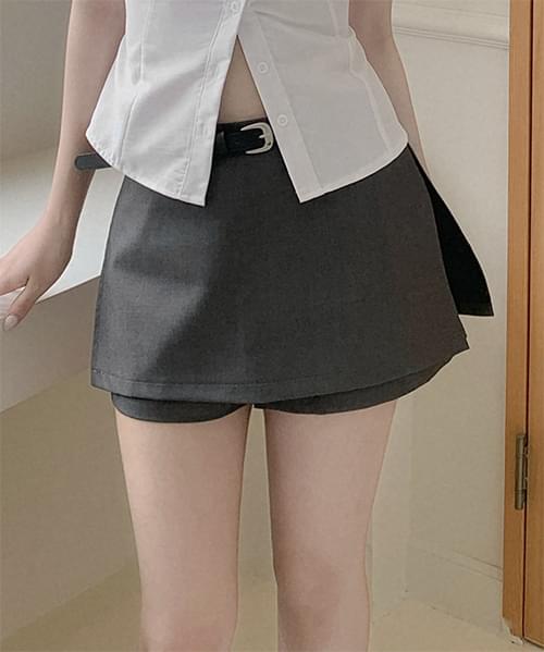 Maden Belt Mini Skirt Pants Skirt