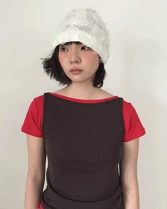 Rose Applique Beanie *Ivory Same Day Shipping Available