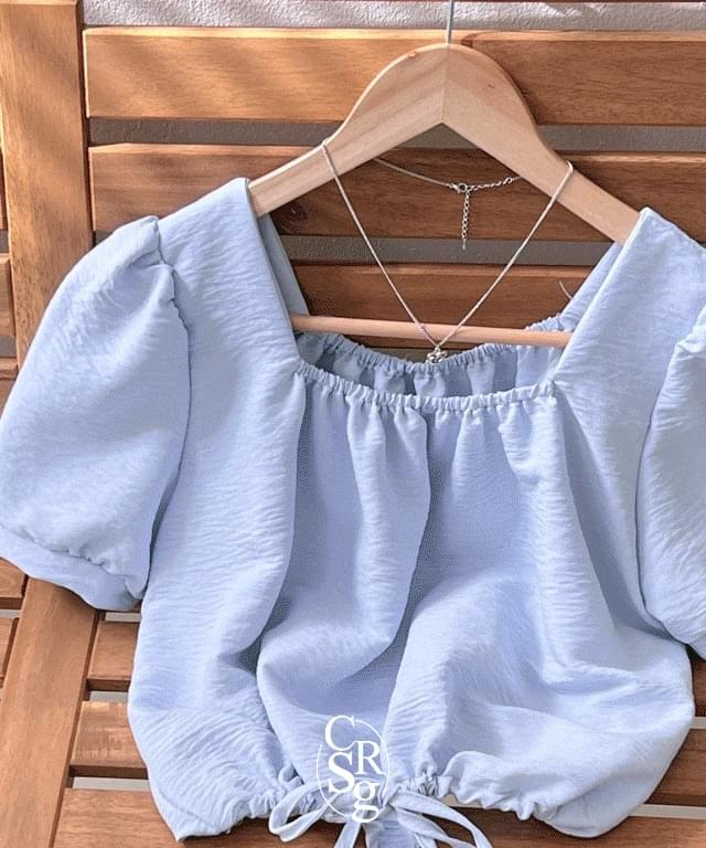 Lucy Ribbon Puff Short Sleeve Blouse