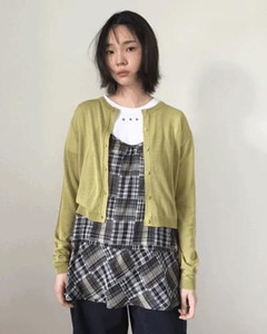 Summer Punching Crewneck Cardigan *Green Same Day Shipping Available