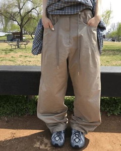 Light cotton wide pants