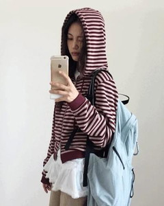 Lazy Stripe Hoodie Zip-Up