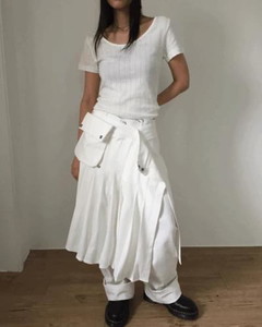 Pocket Layered Wrap Skirt