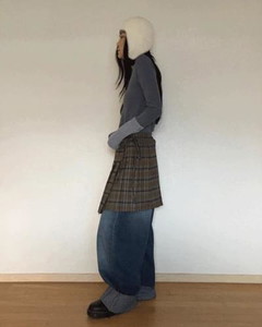 머스트 체크 랩 미니스커트 (2color)