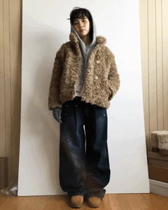 스터드 투턱 데님팬츠 (2color)