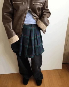 펠트 체크 스커트 팬츠 (2color) *전 컬러 당일 발송 가능