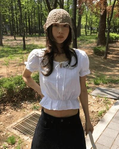 Gem Puff Blouse *Ivory Same-day shipping available