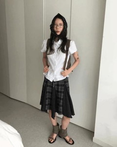 Patchwork midi skirt