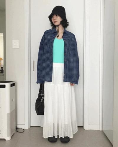 Cotton Punching Long Skirt *All colors available for same-day shipping