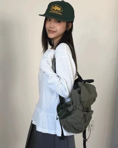 Parachute Shirring Mini Backpack *Black Same-day shipping available