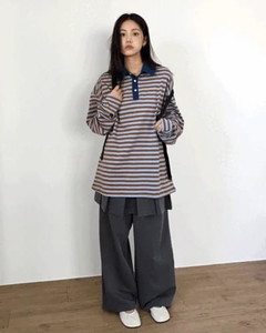 Denim Edge Stripe Sweatshirt
