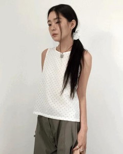 Dot Scrunch Blouse *Ivory Same-day shipping available