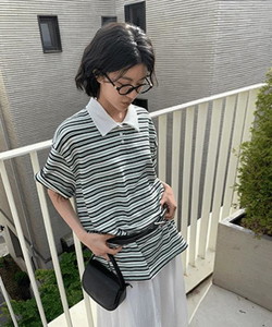 Daren Stripe Pique T-shirt