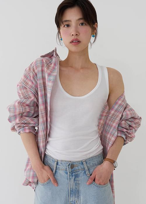 Striped & Check Pattern Shirt