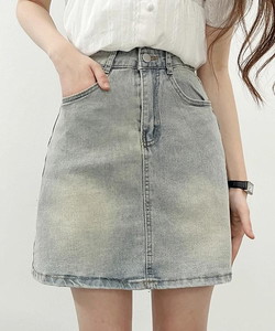 S,M,L / Spandex Lucky Denim Mini Skirt
