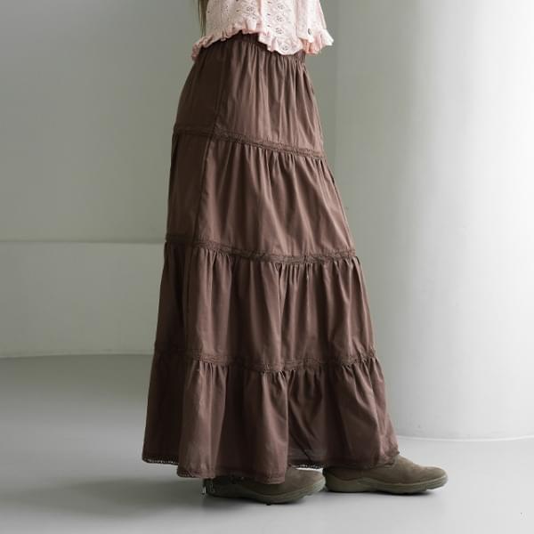 Roylin shirring flare long skirt