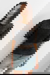 WOMAN 시스루 플라워 스카프 블라우스