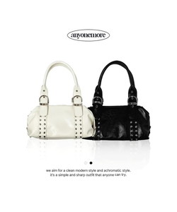 Cuban Stud Buckle Leather Shoulder Bag