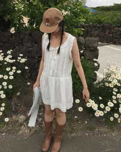 層次荷葉邊迷你洋裝