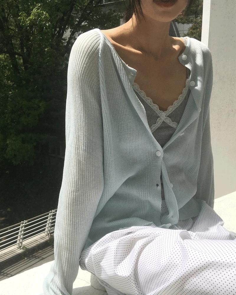 Floyd See-Through Ribbed Cardigan