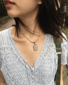 Woodball Raw Stone Necklace