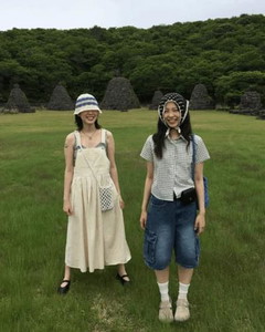 休閒藍色丹寧口袋五分褲