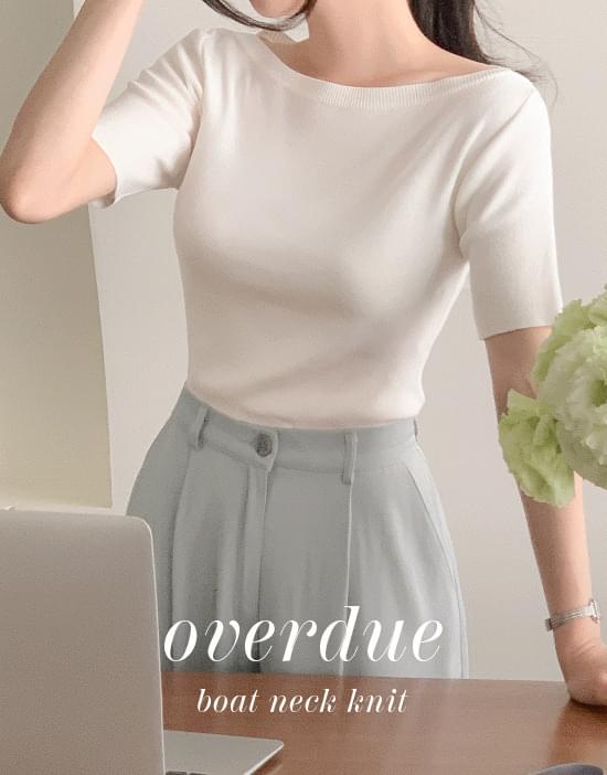 Overdue Boat Neck Short Sleeve Knitwear