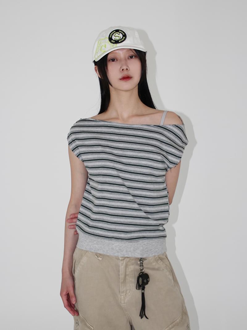 (2-WAY) NATURAL SHOULDER T (red / green)