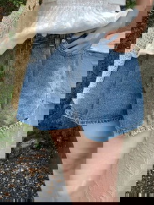 Link Pintuck Denim Shorts - 2color/S,M