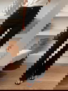 レンダーハイウエストコットンブーツカットパンツ（5color）