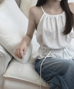 Allda Banding String Sleeveless Blouse