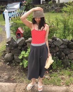 Beaver layered half pants