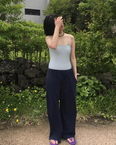 Dotted long and lean pants