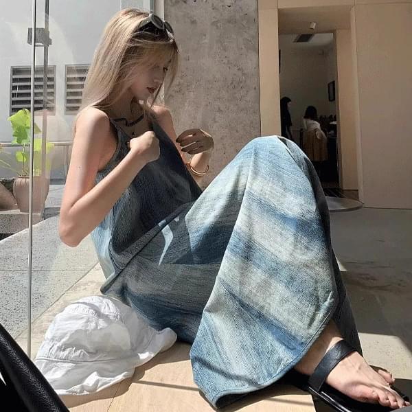 Eo printed sleeveless long Dress