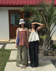 Cutout Pocket Wide Pants
