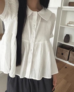 Harper Collar Puff Short Sleeve Blouse