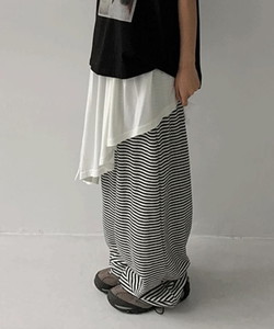 K-Terry Stripe Wide Pants