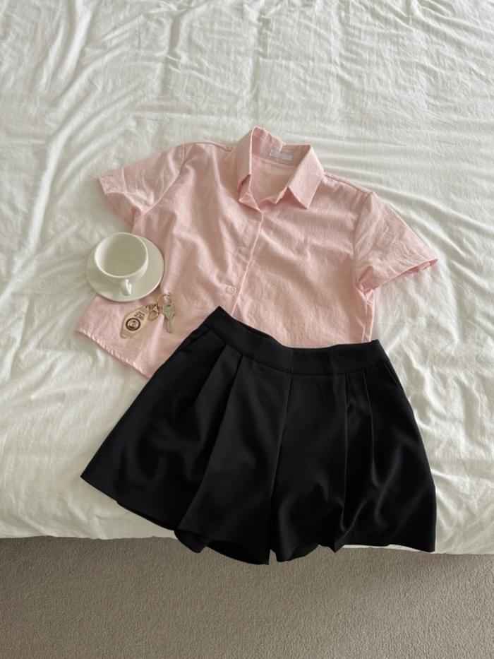 Morning Bio Cotton Short Sleeve Summer Shirt Shirt (5 colors) 襯衫