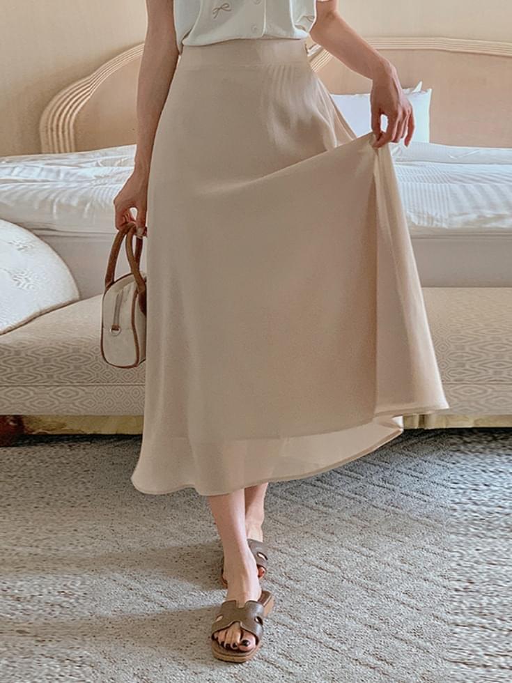 Loelina chiffon back banding long skirt