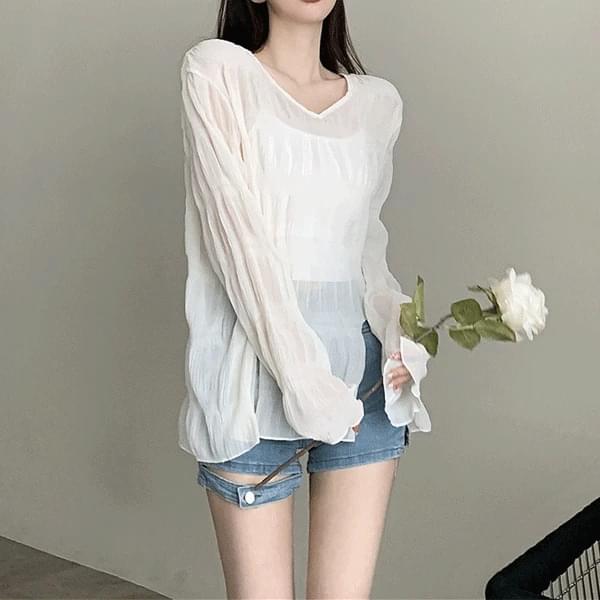 Zenon V-Neck pleated T-shirt