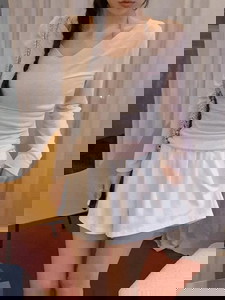 쥬르 여름 시스루 브이넥 긴팔 티셔츠(6color)