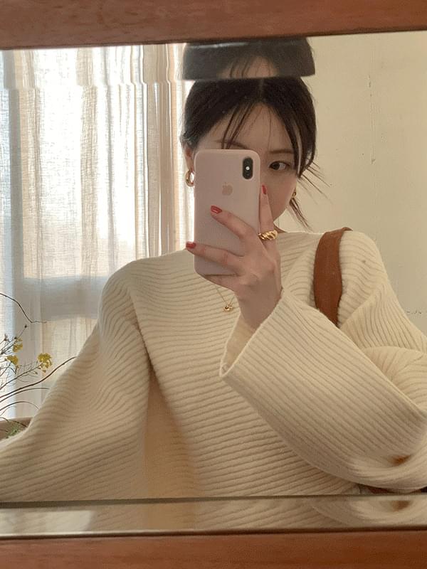Poi Bom Ribbed Shawl Layered Knitwear 